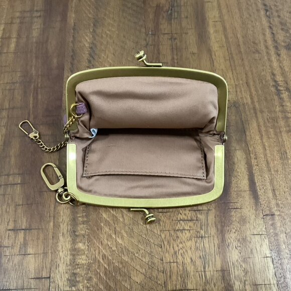🆕 HOBO Cheer Mauve Leather Framed Pouch - Picture 3 of 3